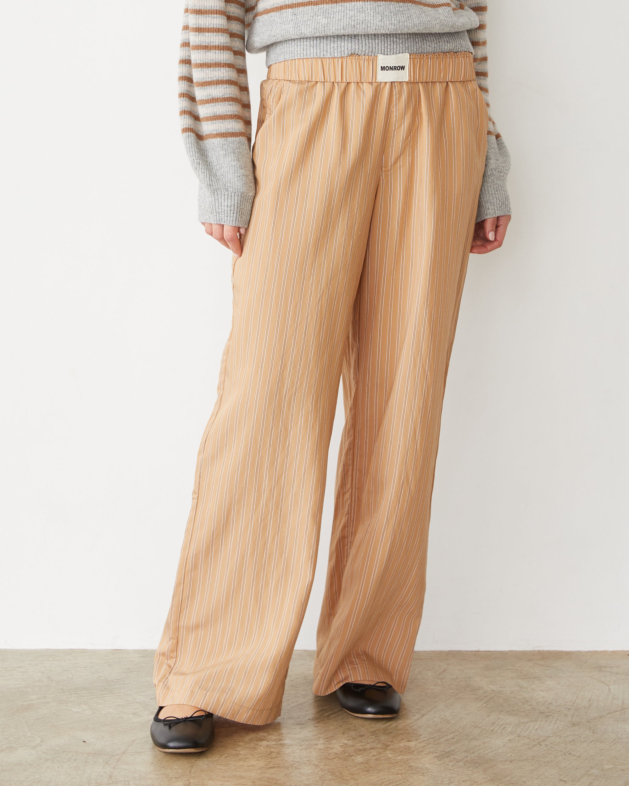 Stripe Poplin Boxer Pants