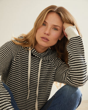 Cotton Cashmere Stripe Lounge Hoody