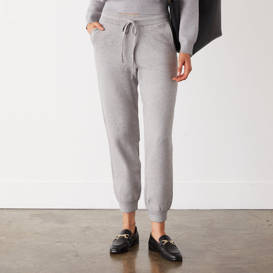 Soft Knit Textured Cuffed Jogger