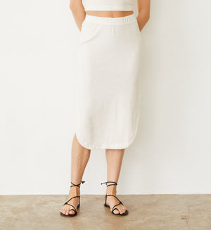 Terry Cloth Midi Skirt