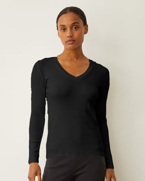 Supimaluxe Rib Long Sleeve V Neck