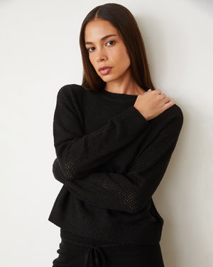 Boucle Knit Mesh Mixed Sweater