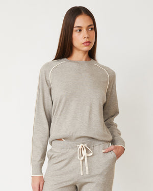 Lightknit Sweater With Contrast Piping