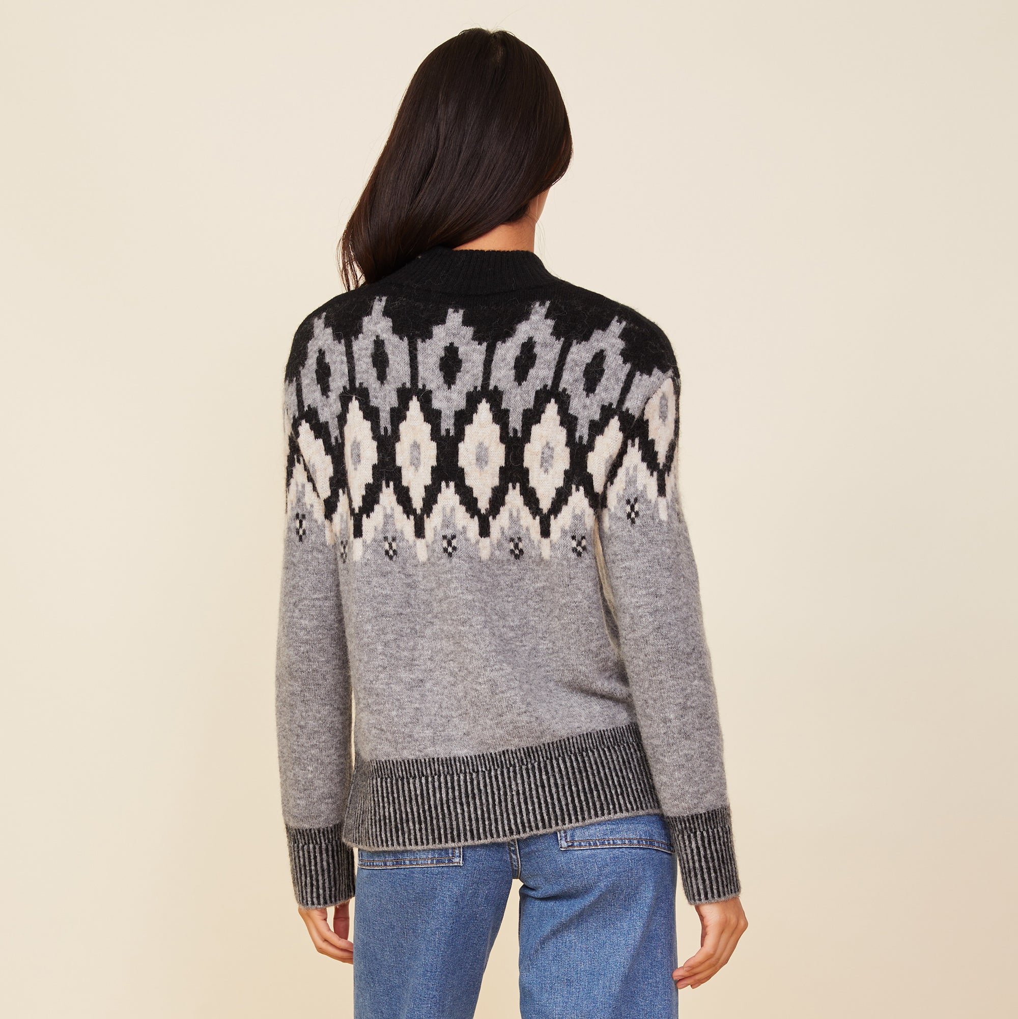 Womens grey 2024 fair isle sweater