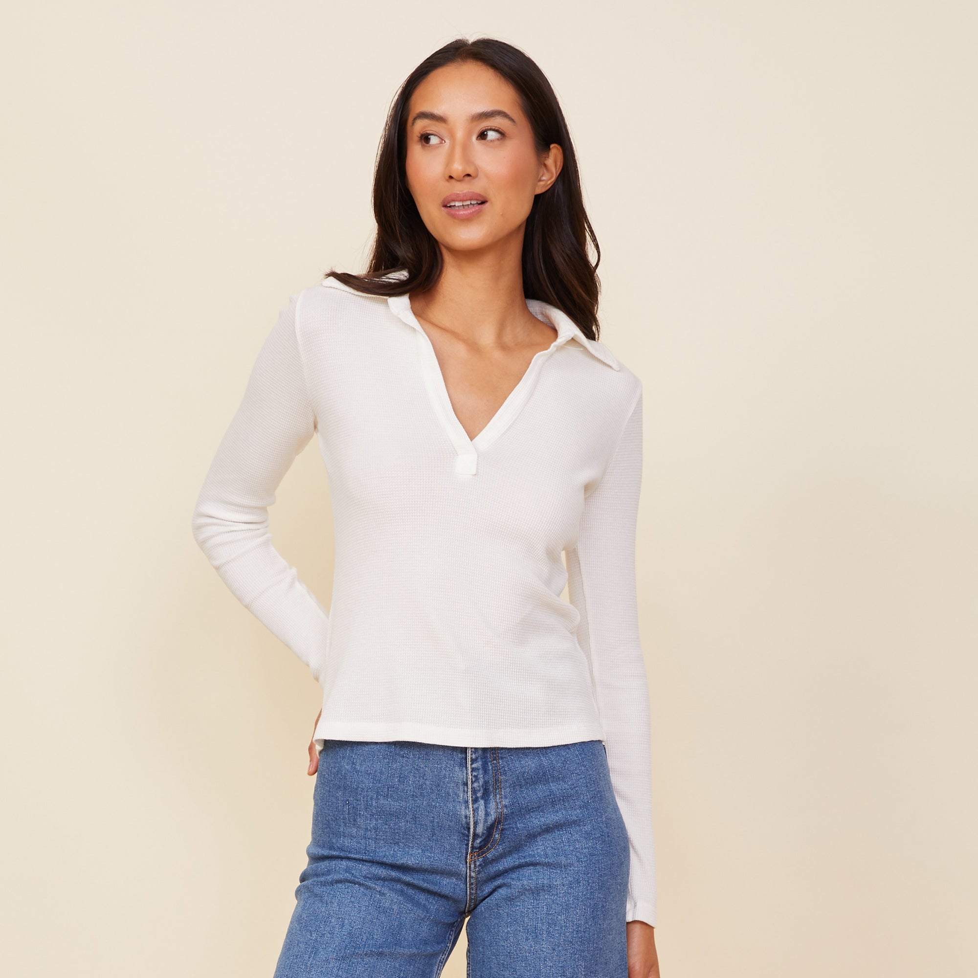 White long sleeve polo hotsell with jeans