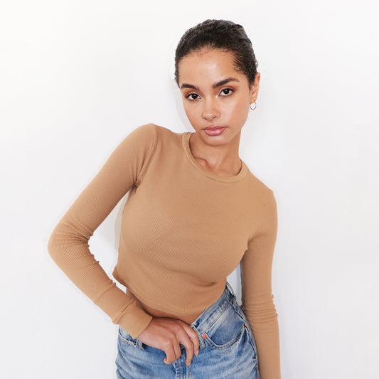 Long Sleeve Textured Top Brobei