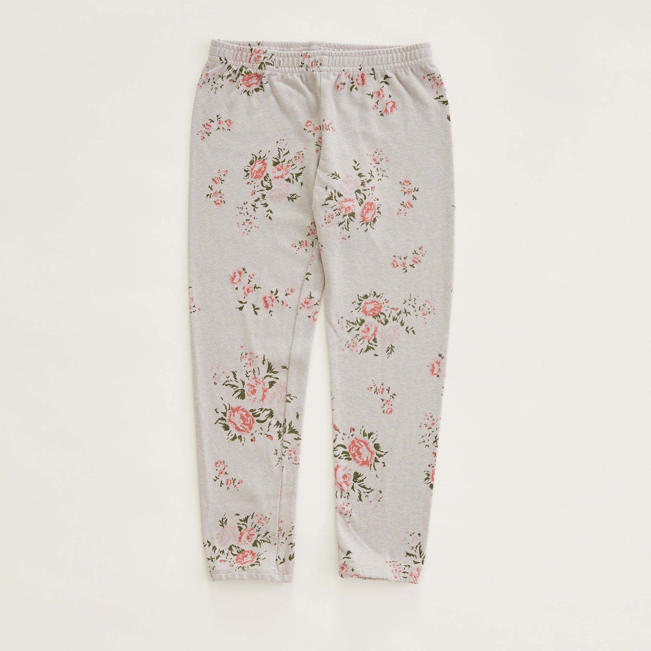 Kids Elastic Waist Sweats With Floral Print