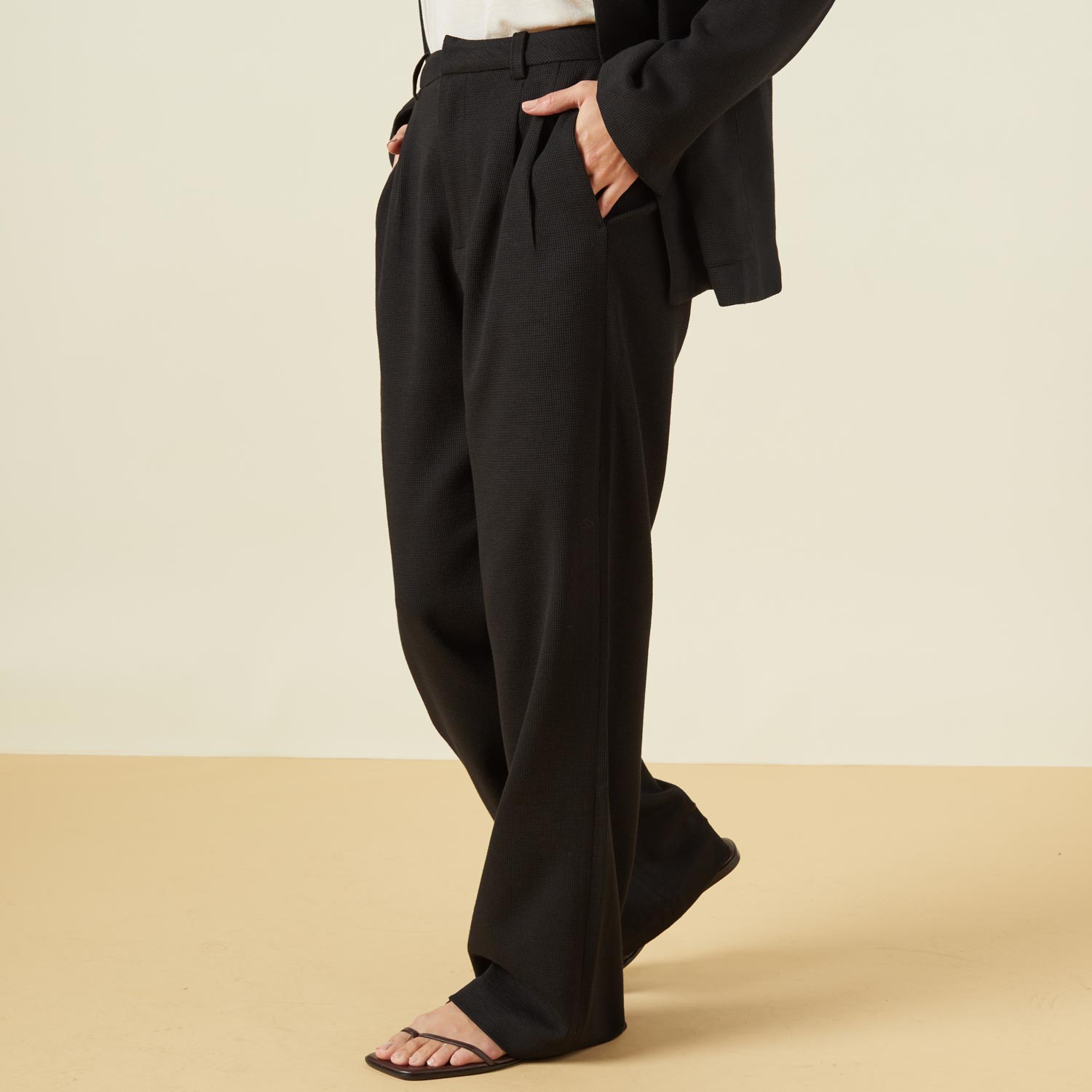 Bonded Thermal Pleated Pants