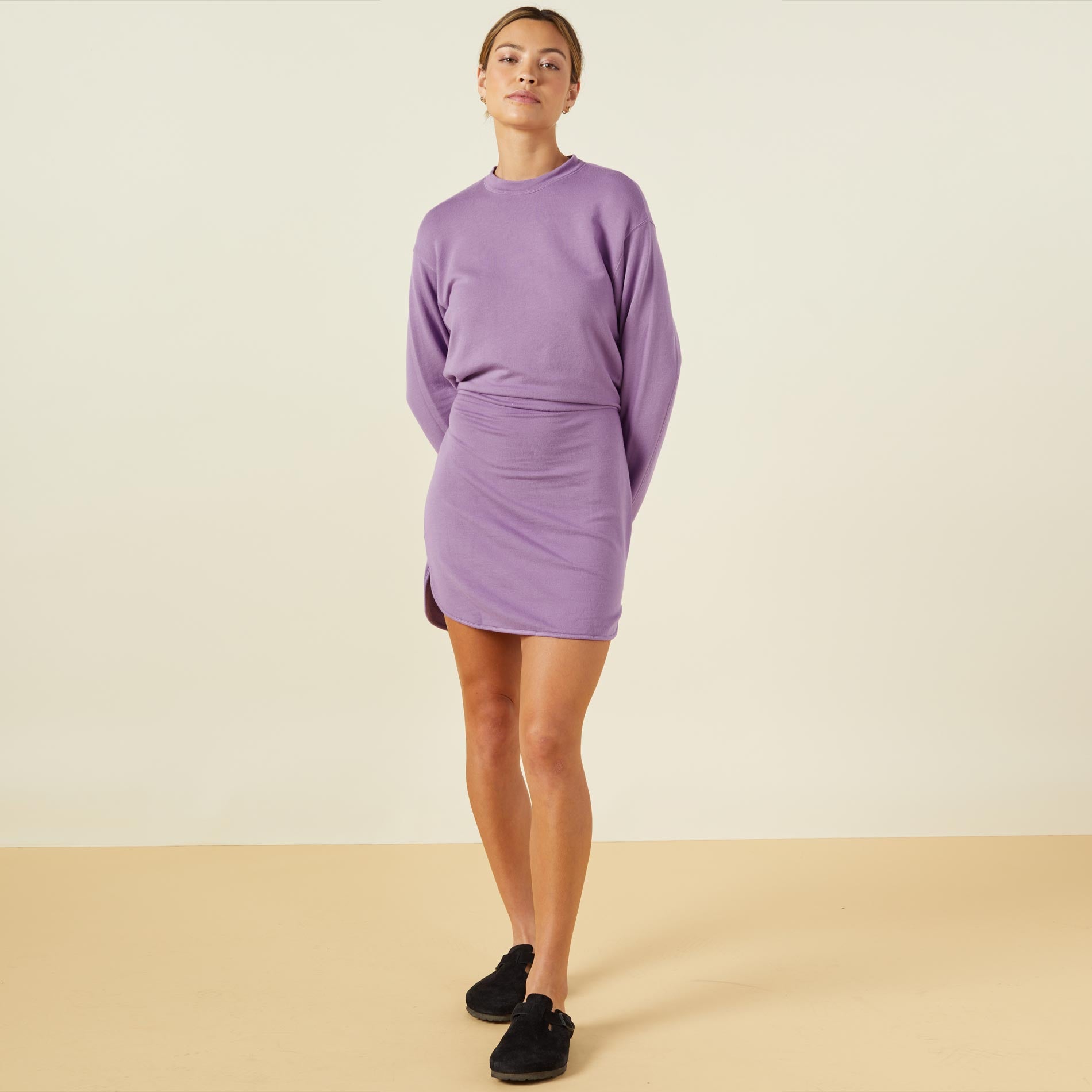 Purple 2024 sweatshirt dress