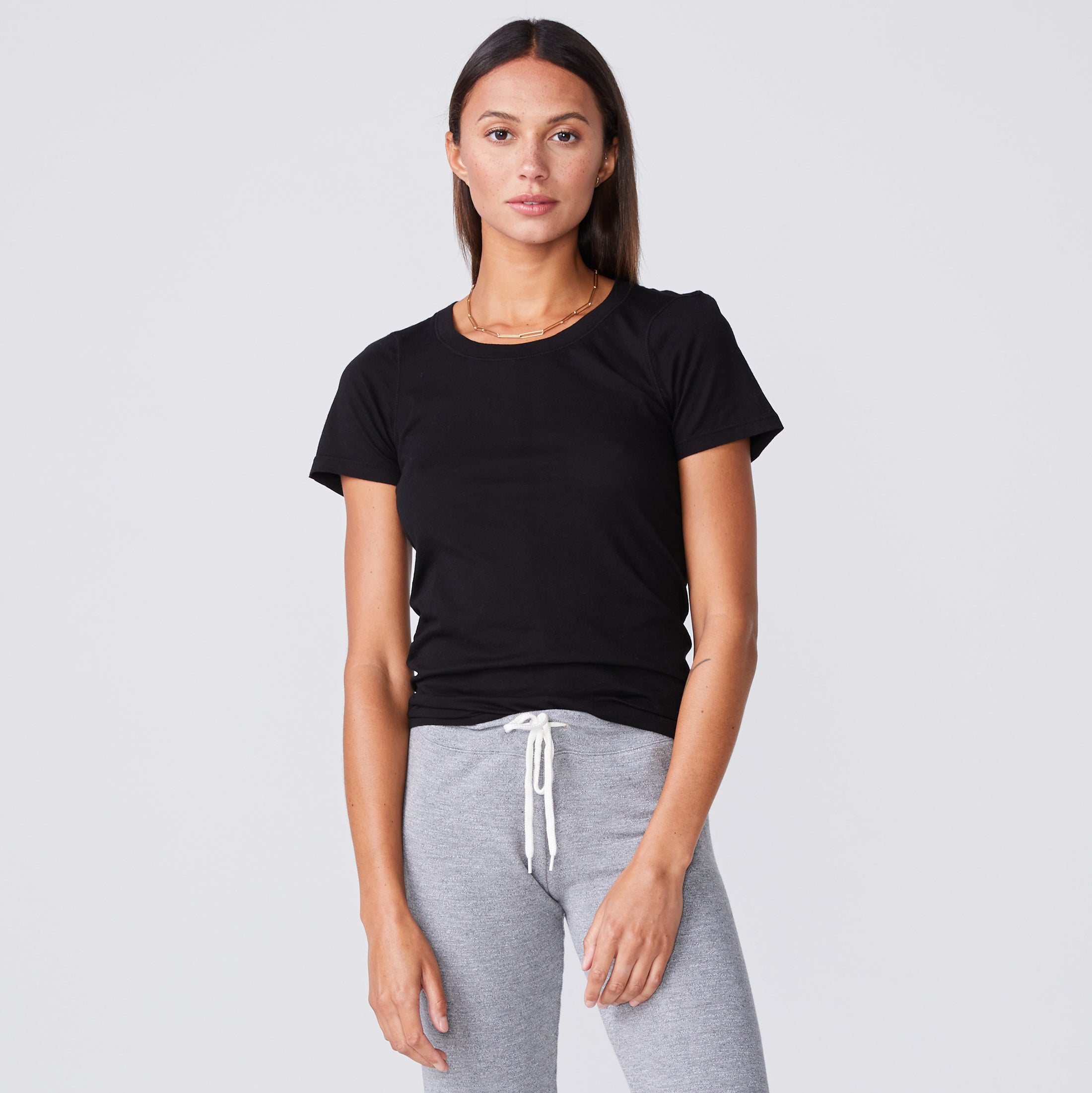 Women's fitted crew shop neck t shirt