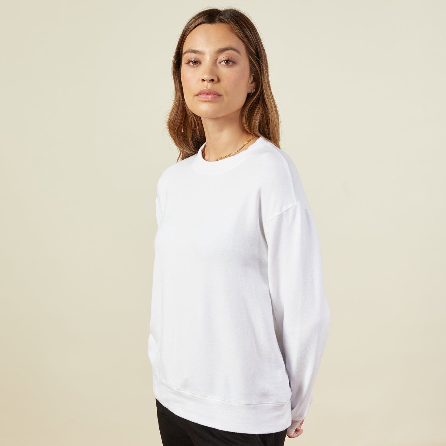 White crew neck sweatshirt womens sale