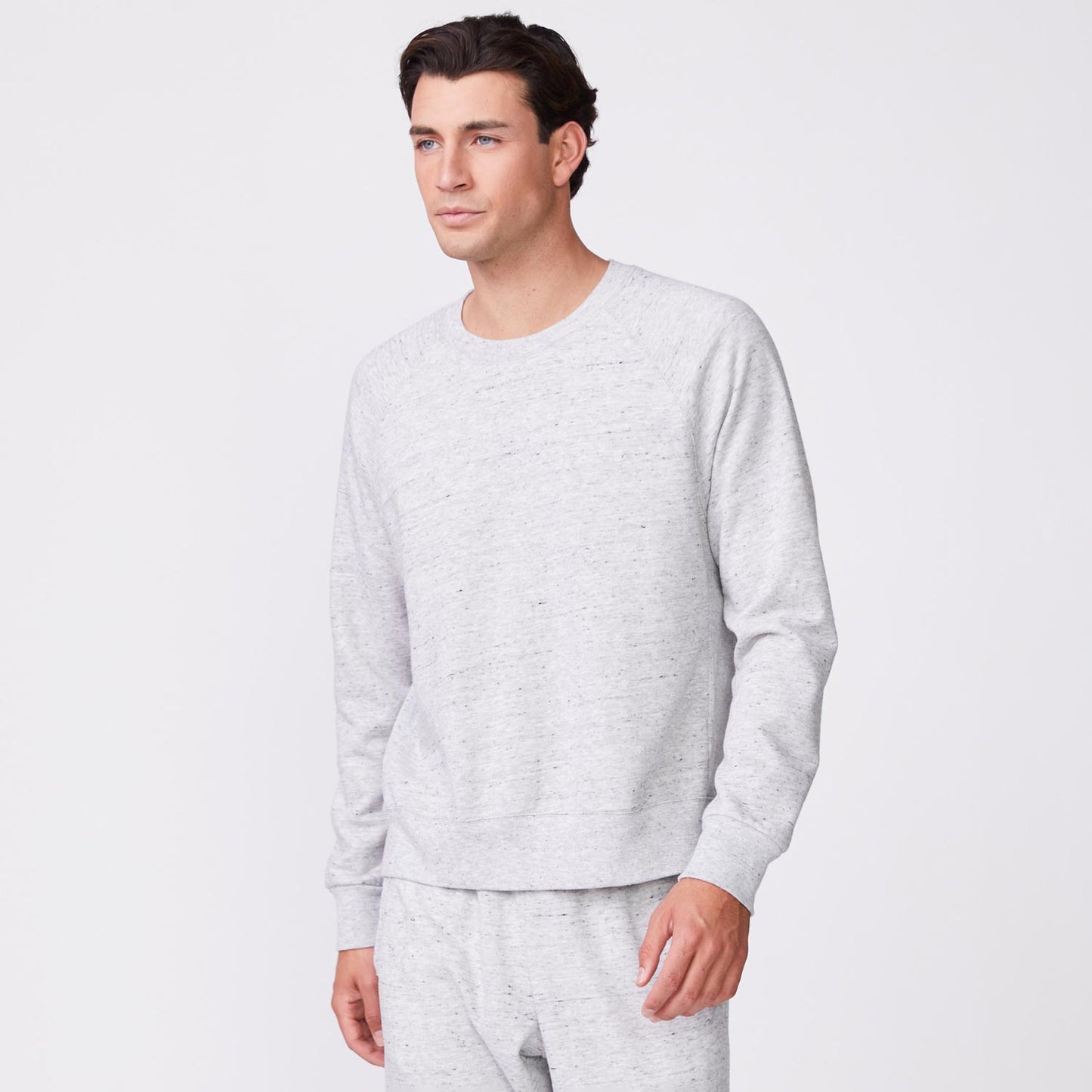 Men sweatshirt raglan, Medium gray